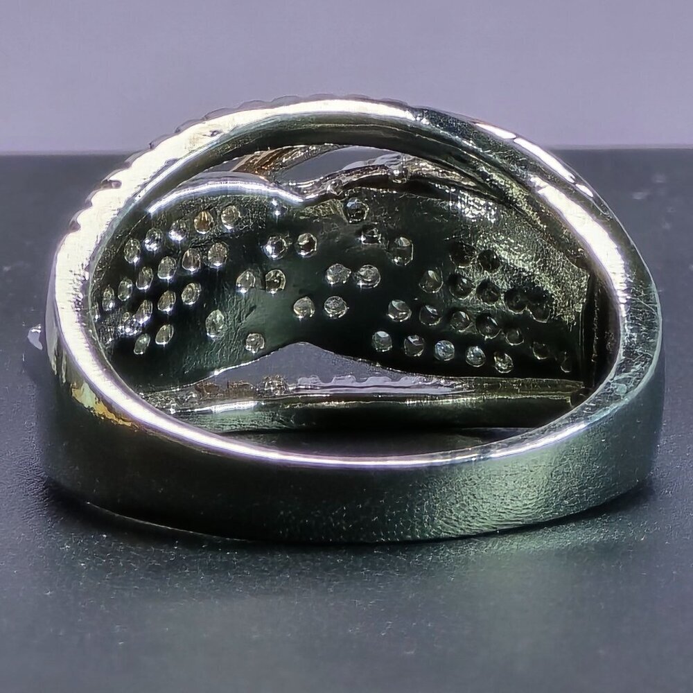 Cluster Ring With Rose Golden & Silvery Twist Design Size 10.25 (NWOT) - Picture 5 of 6